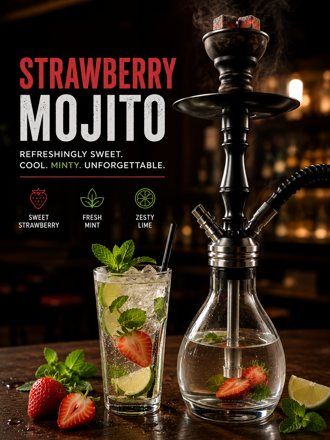 Strawberry Mojito — refreshingly sweet, cool, minty
